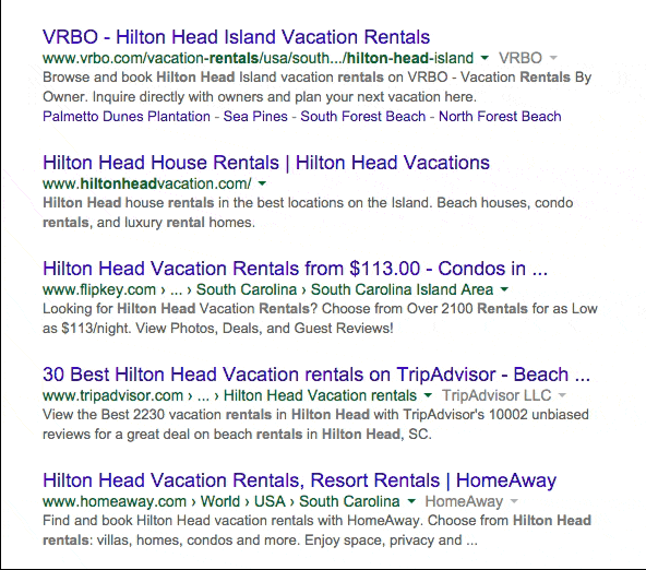 light blue highlight google serp